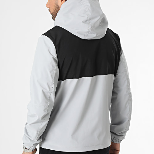 Veste Zippée Capuche Gris Noir