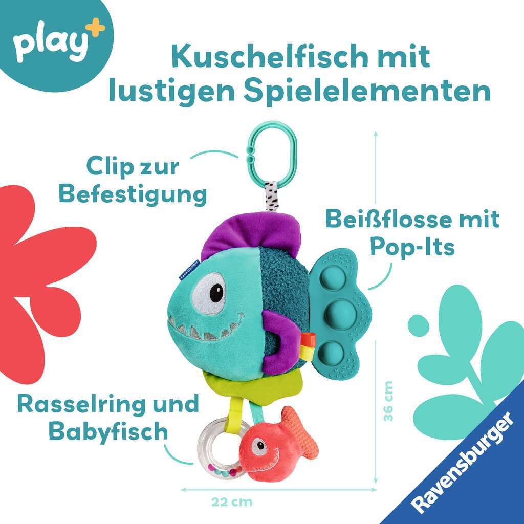 Ravensburger Spiel Play+ Pop-it Piranha (blau)