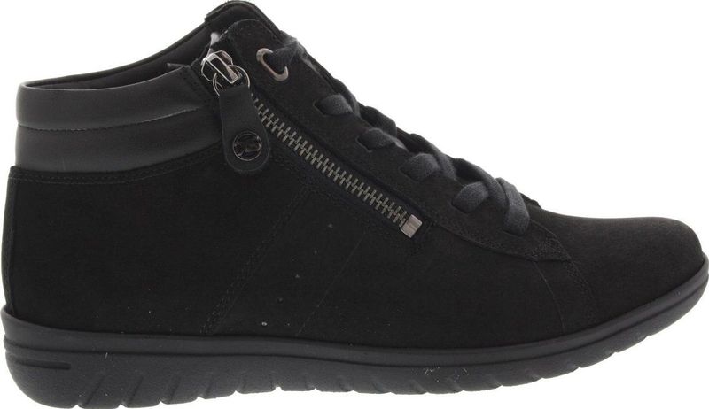 Hartjes - Hoge Sneaker - Zwart - Nubuck - Rits