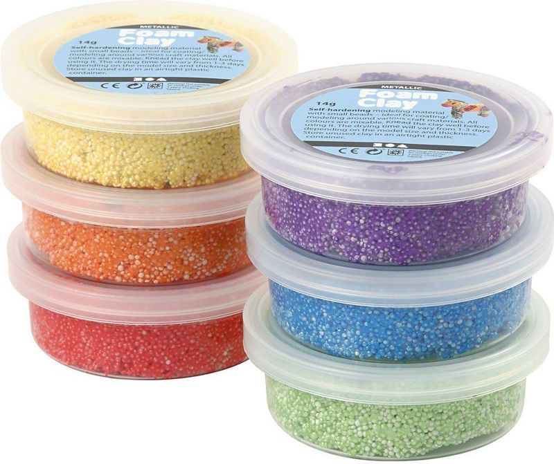 Foamclay - Set 6 Kleuren - Metallic - 14 Gram per Kleur
