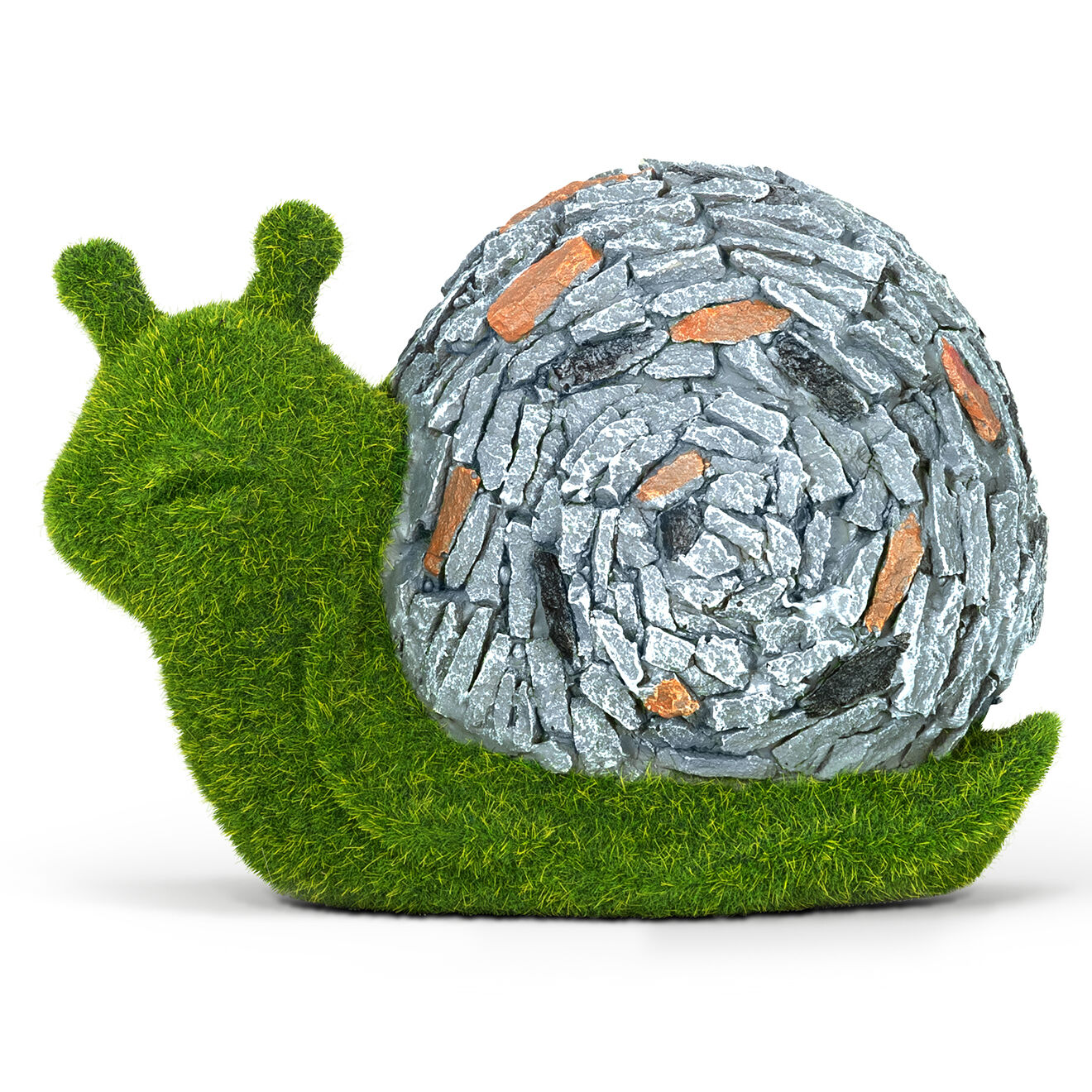 Pratik Garden Décoration escargot pour gazon vert/gris - 15x20x10 cm