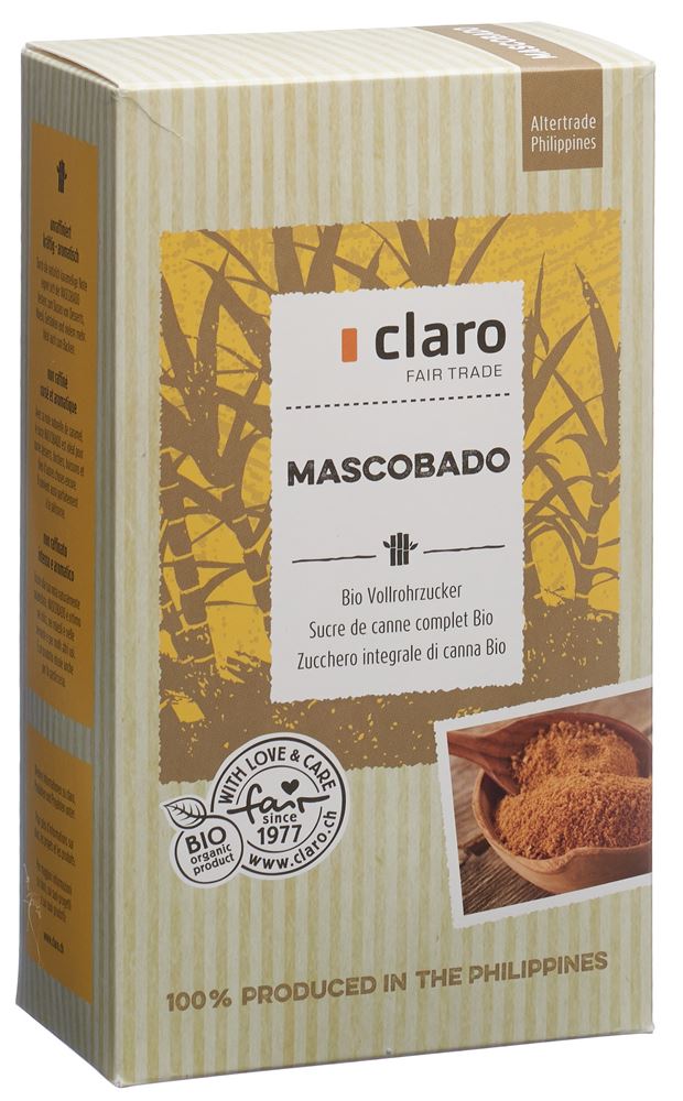 CLARO Mascobado Vollrohrzucker<br>1 kg, Bio