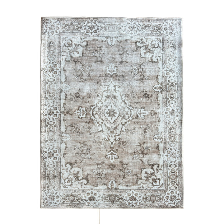 Vintage vloerkleed - Ember Medaillon Taupe | OEKO-TEX & Wasbaar