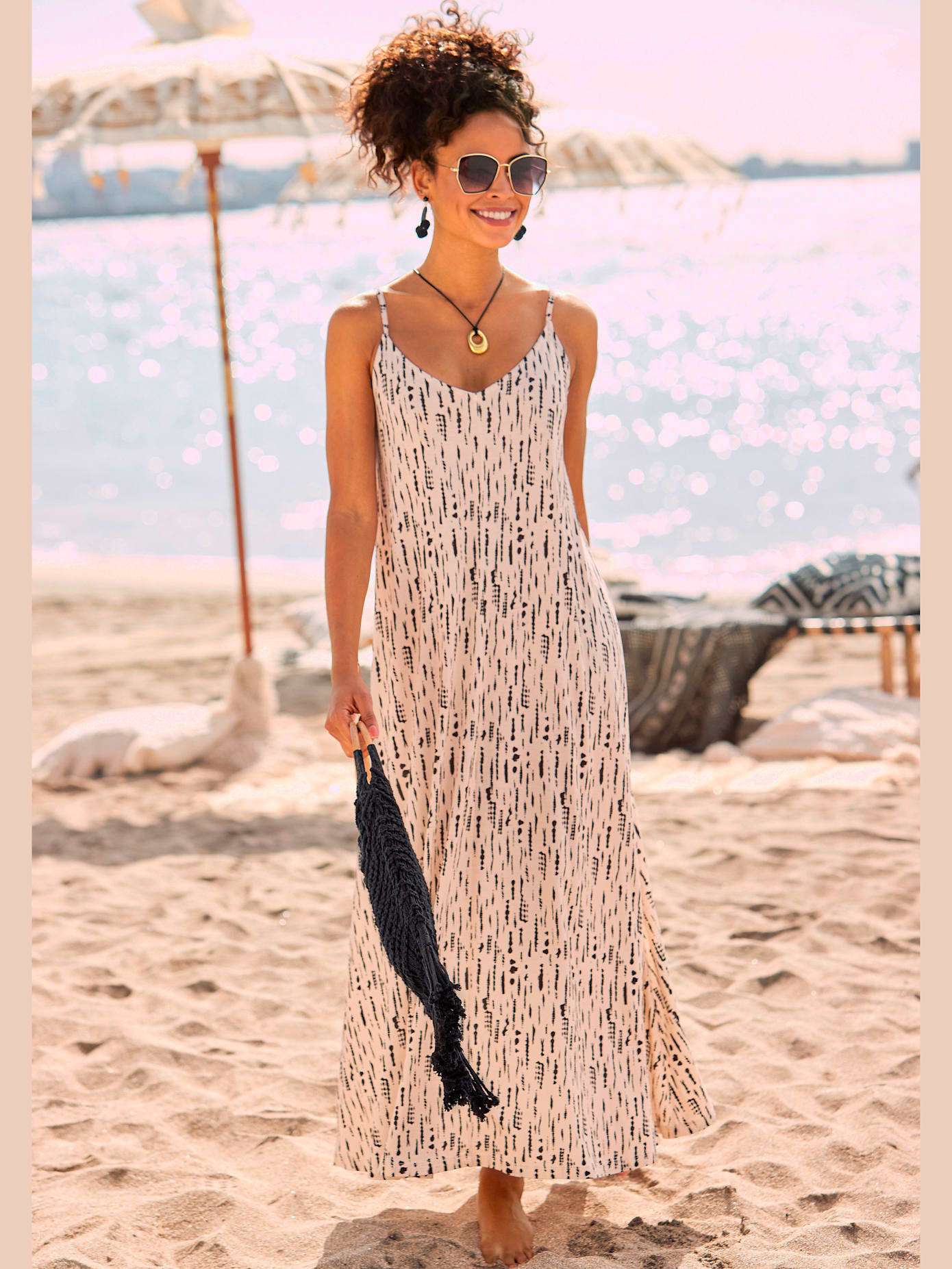 Robe longue belle encolure en v