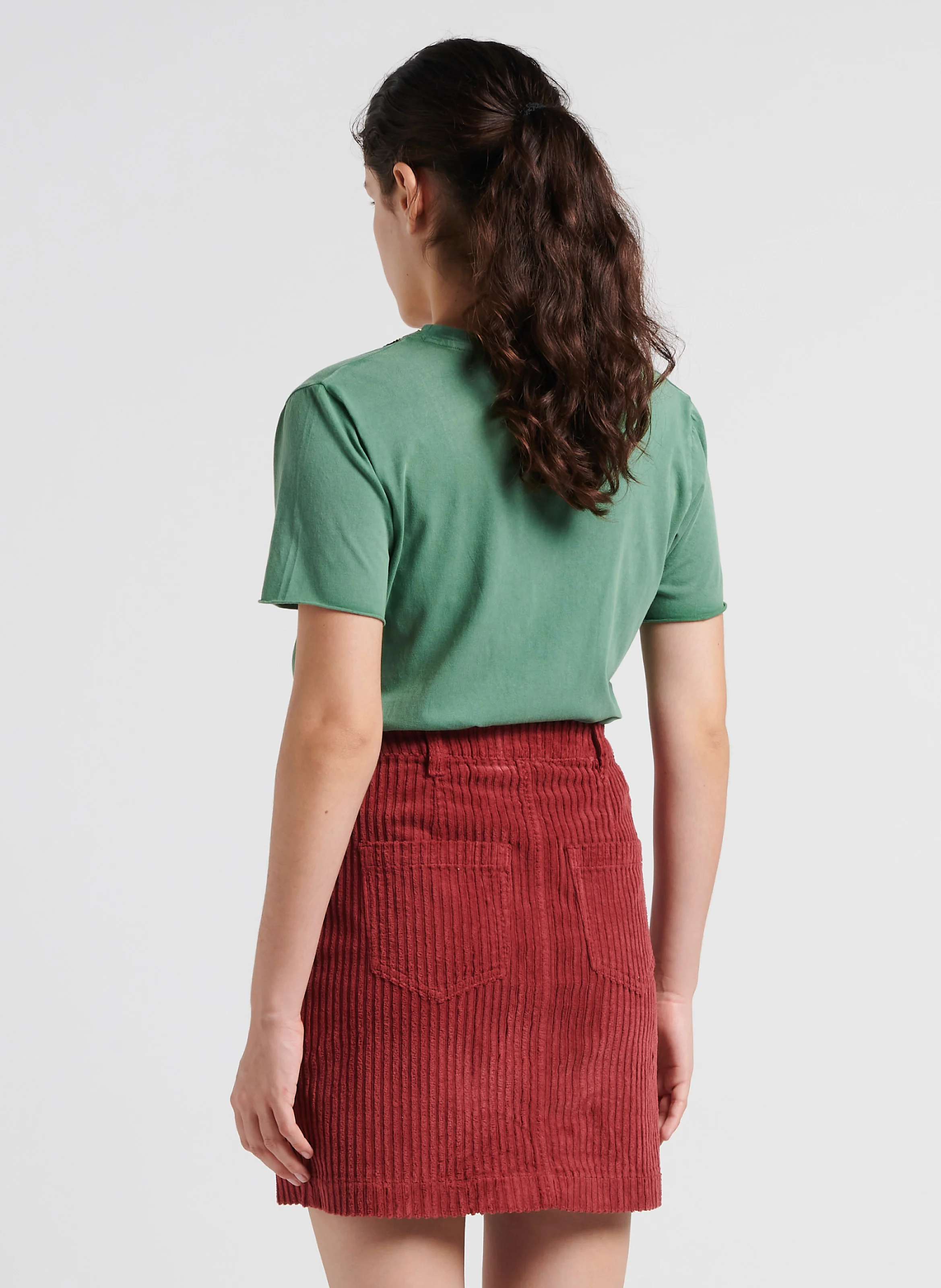 TIZIA - Tee-shirt col rond en coton bio | Vert
