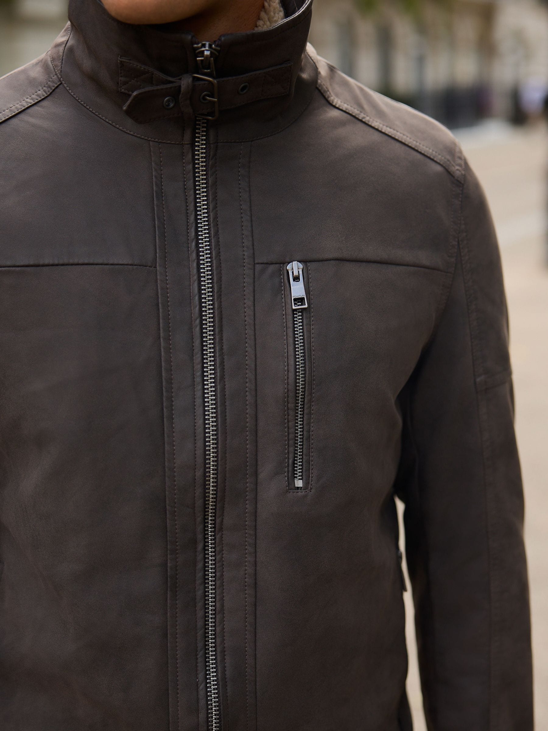 Bruin - Borg Lined Faux Leather Jacket