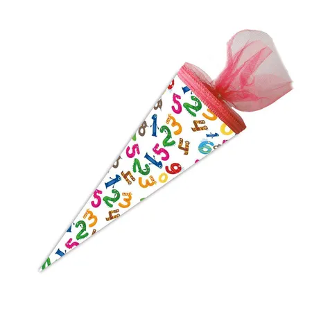 Nestler Schultüte Zahlenmonster, 50 cm rund, Tüll