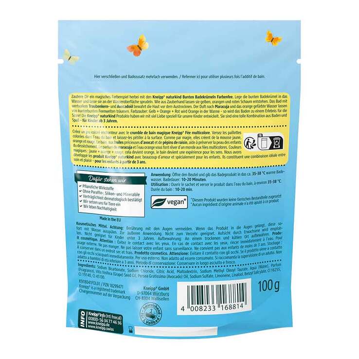 Kneipp naturkind Farbenfee bunte Badekrümel, 100 g