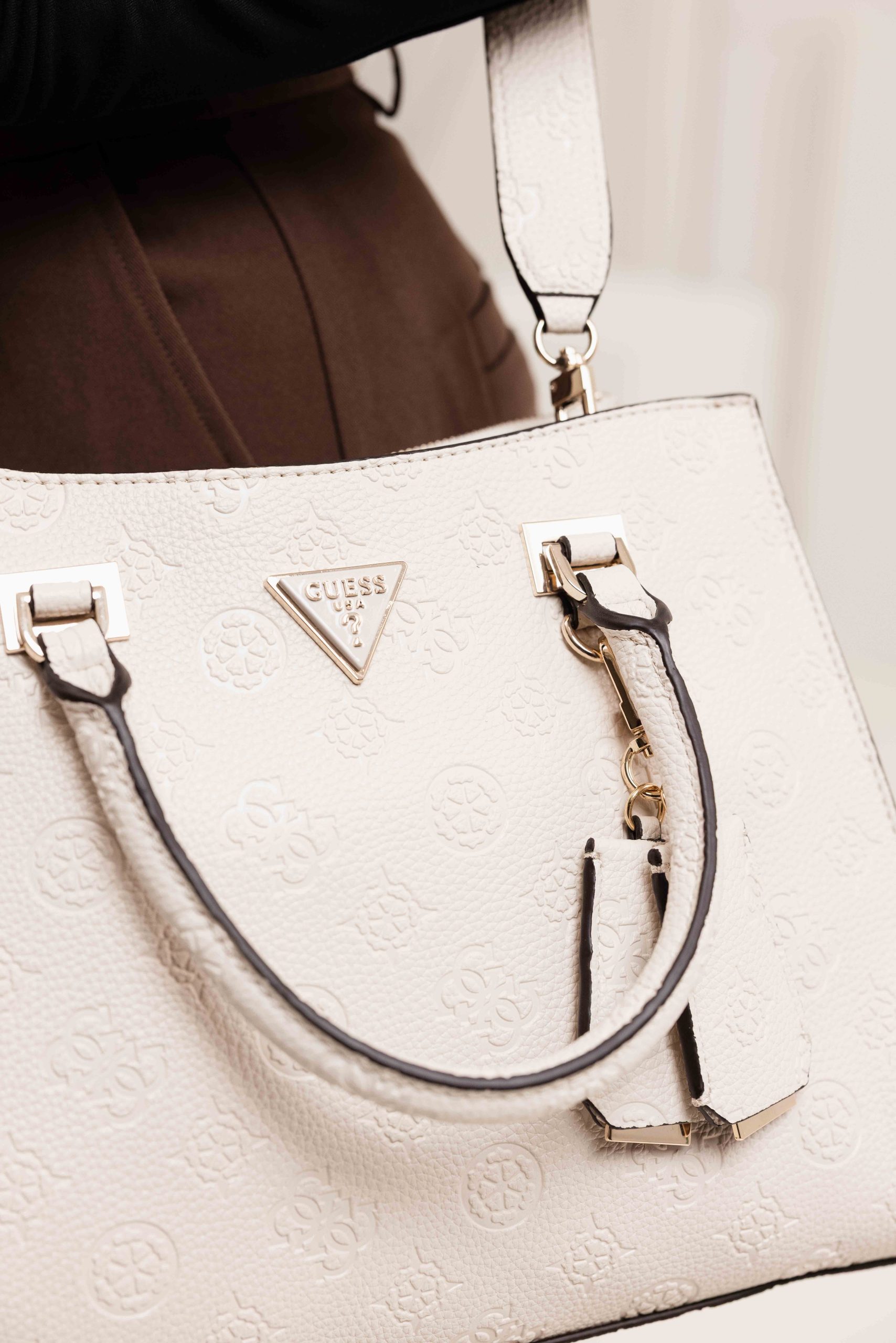 Guess Cresidia 4G-Logo Peony Handtas Dames Gebroken Wit