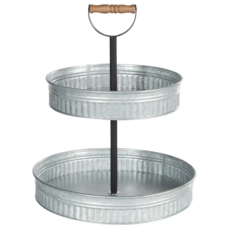 KOUIGN - Etagère - Zilver - 2 lagen - IJzer