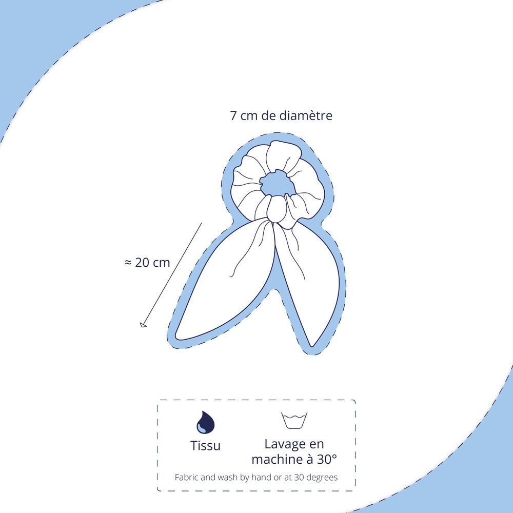 Foulchie Court Rayé Argent Marine