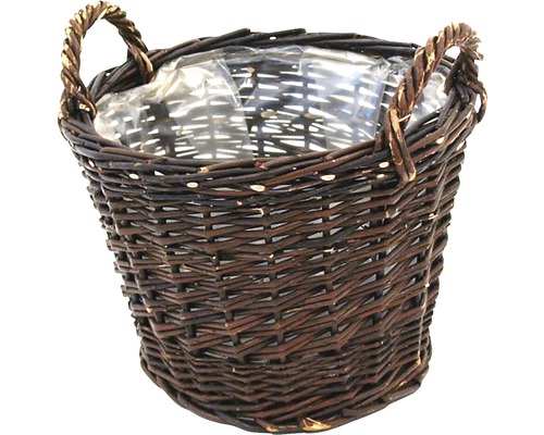 Wilgen tuinmand met folievoering, Ø 30 cm, H 25 cm