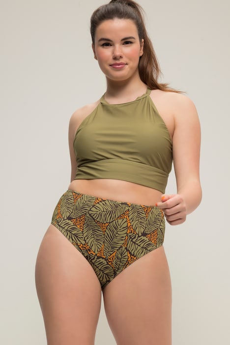 Bikini-Slip, Blätterprint, HighWaist