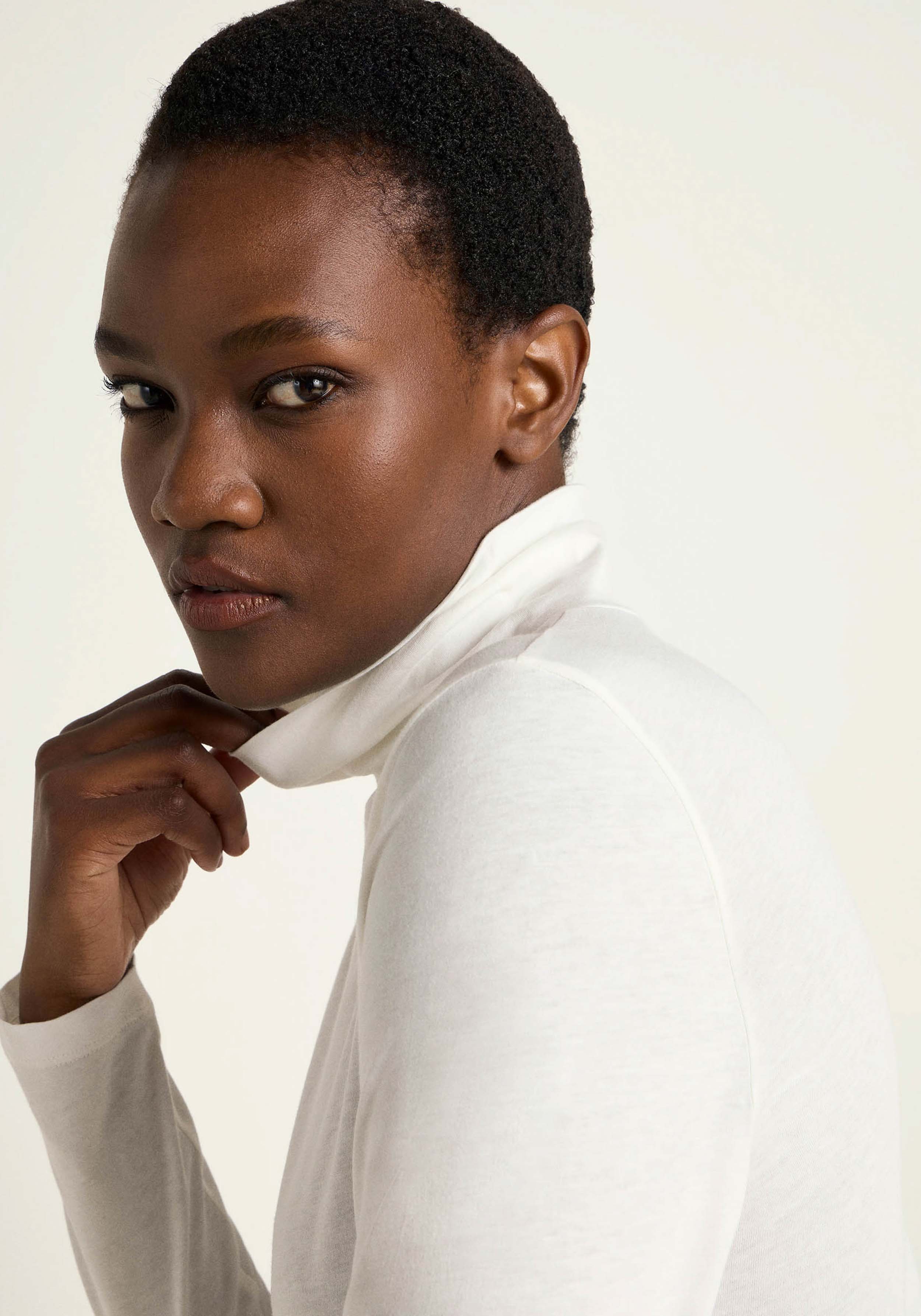 Lanius Rollkragenshirt Off White