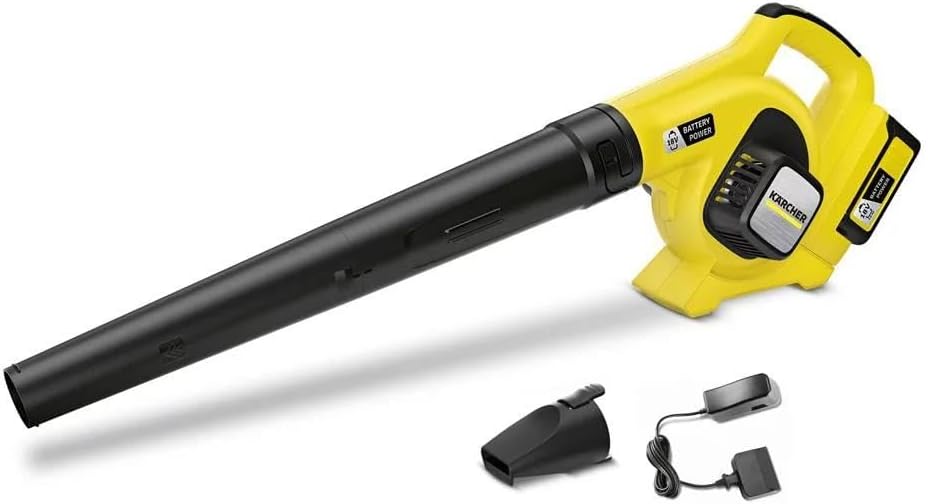 Kärcher Akku-Laubbläser LBL 2 Battery Set (Akku: 18 V / 2,5 Ah, Luftgeschwindigkeit: 210 km/h, Blasrohr, Flachdüse inkl. Kratzkante)