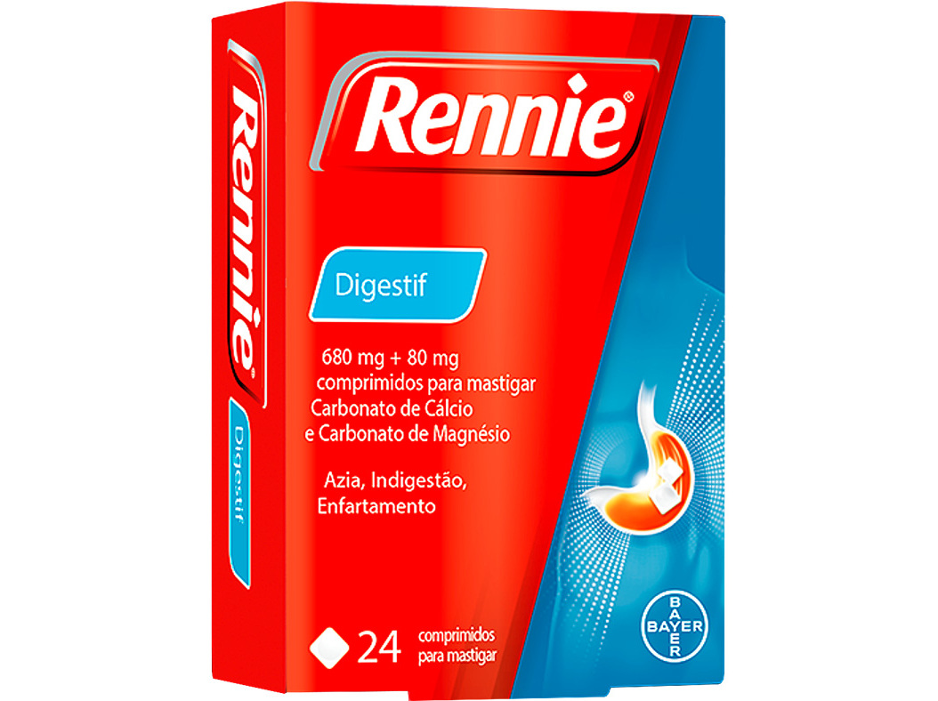 COMPRIMIDOS RENNIE MASTIGAR 680MG 80MG 24UN