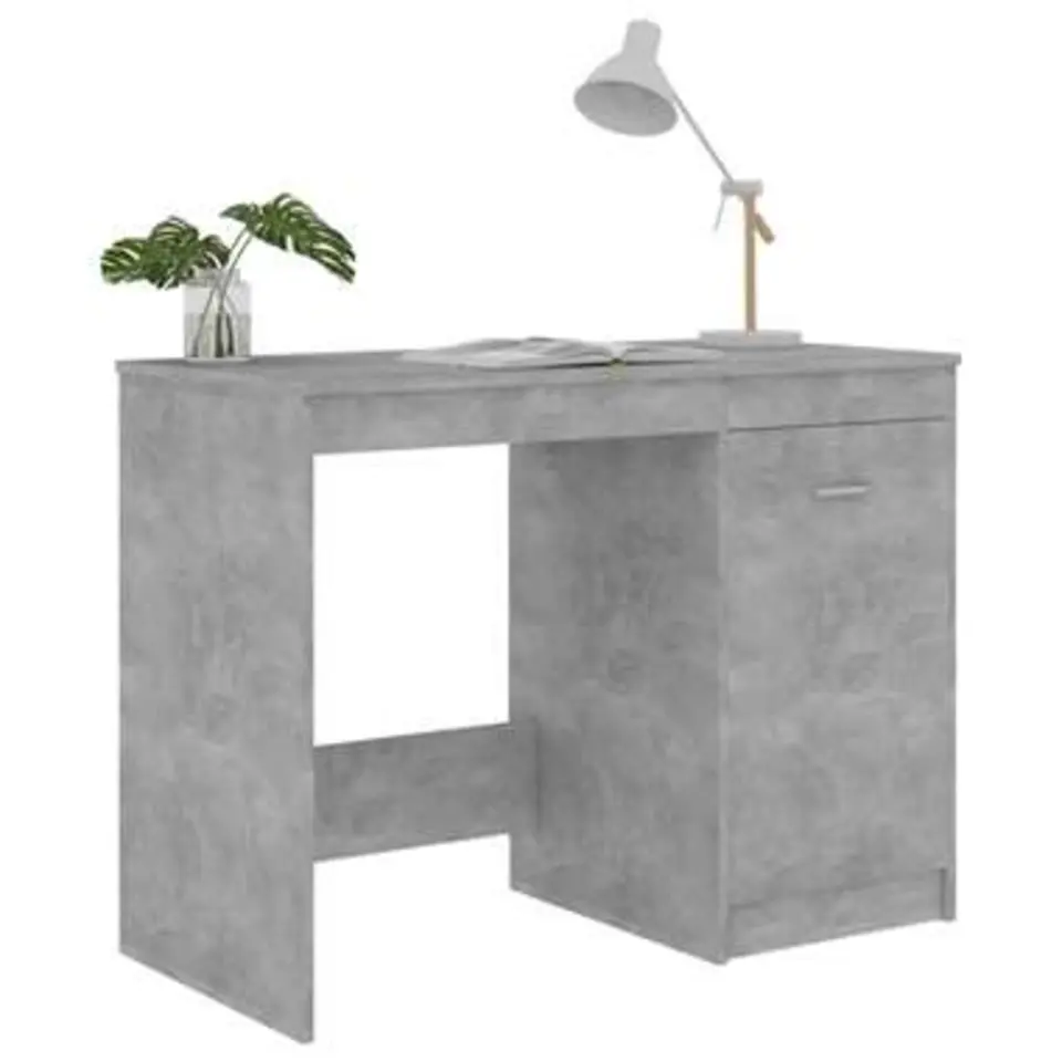 vidaXL - Bureau - Grijs - Bewerkt hout