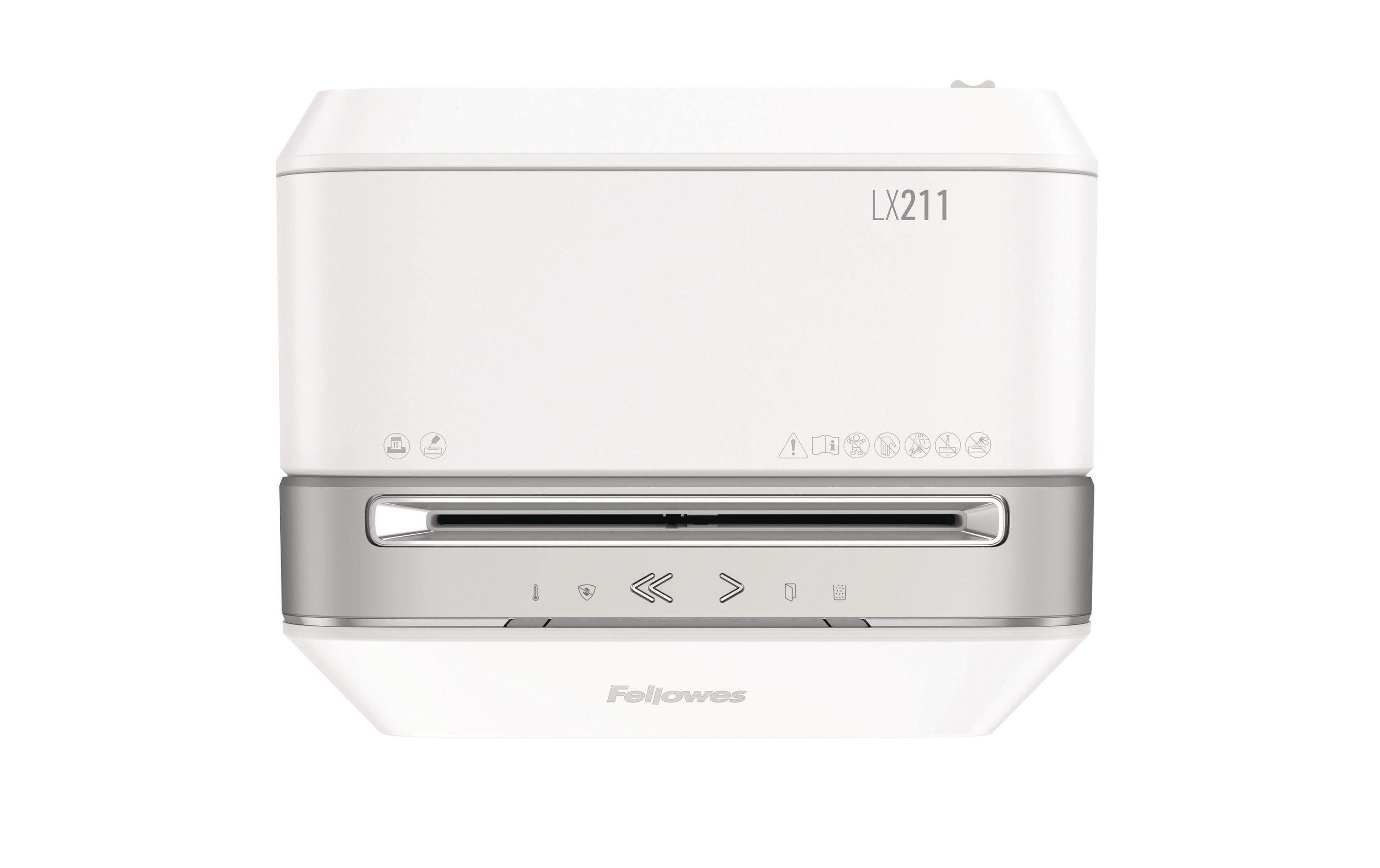 Aktenvernichter LX211 P-5, 15 Seiten, Weiss<br>Papierschredder