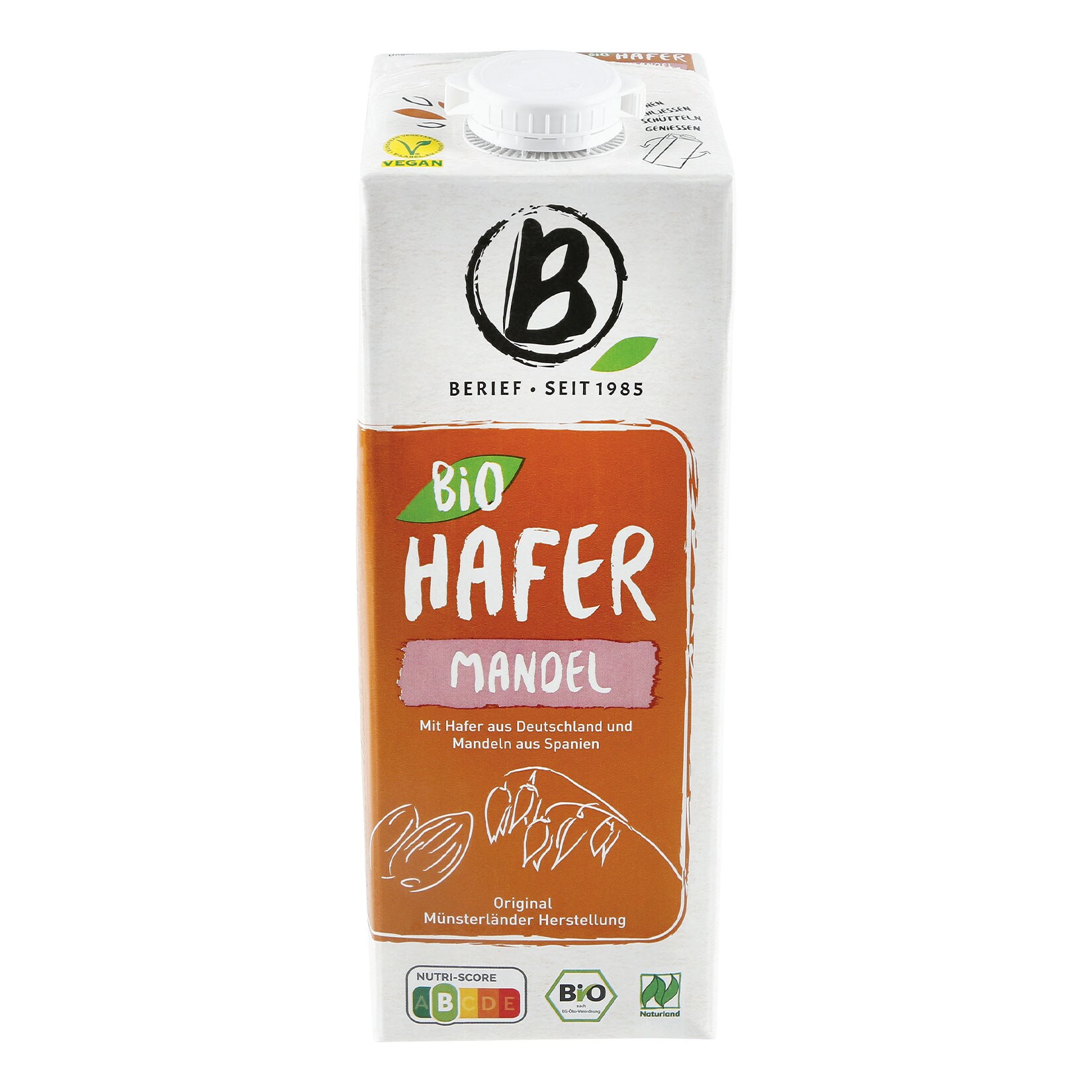 Berief Bio Hafer Mandel Drink 1 Liter, 8er Pack