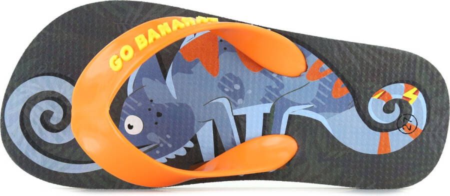 Go Banana's Chameleon teenslippers oranje grijs Jongens Rubber 24