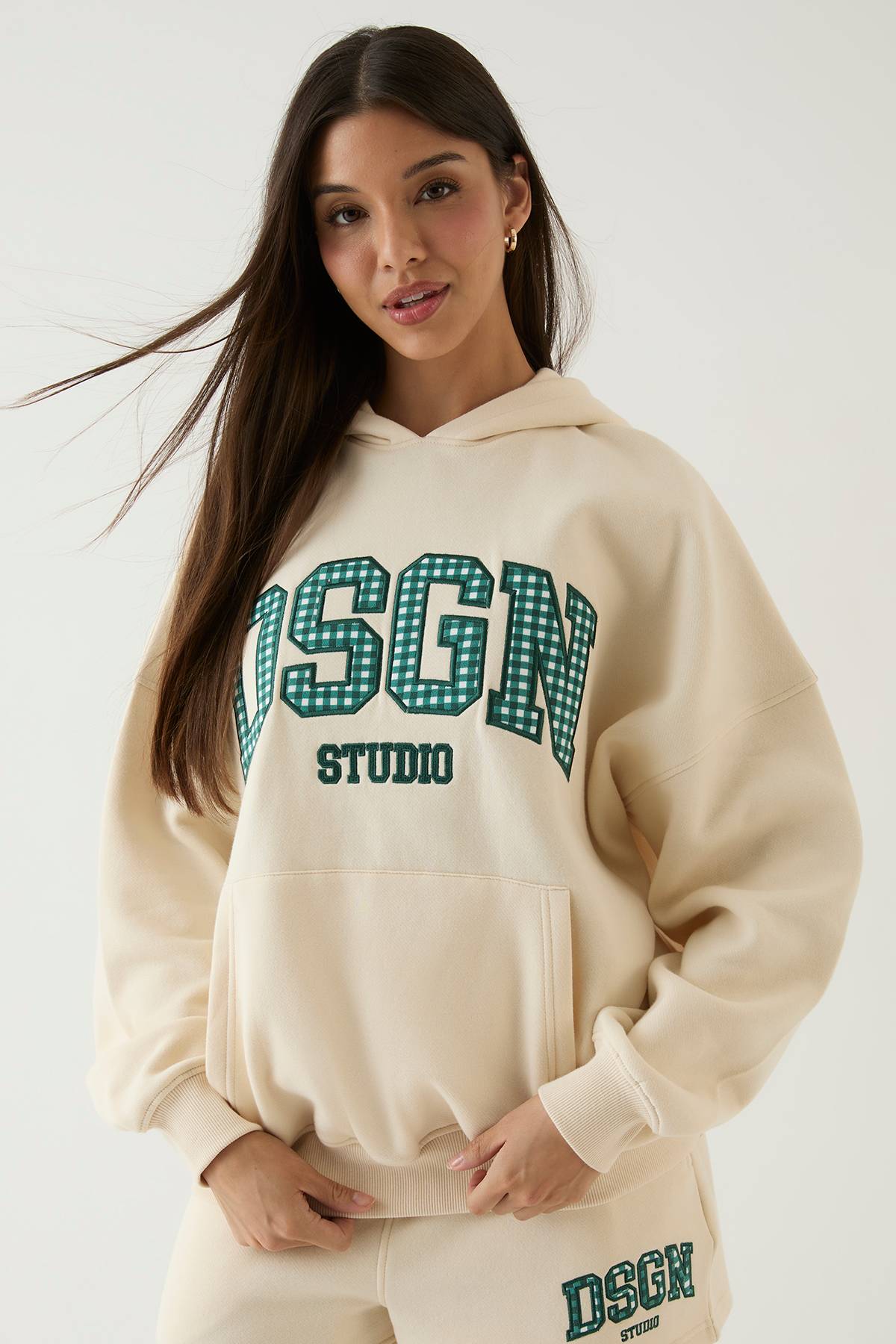 Sweat À Casynthétiqueche Oversize Dsgn Studio Avec Appliqué Vichy