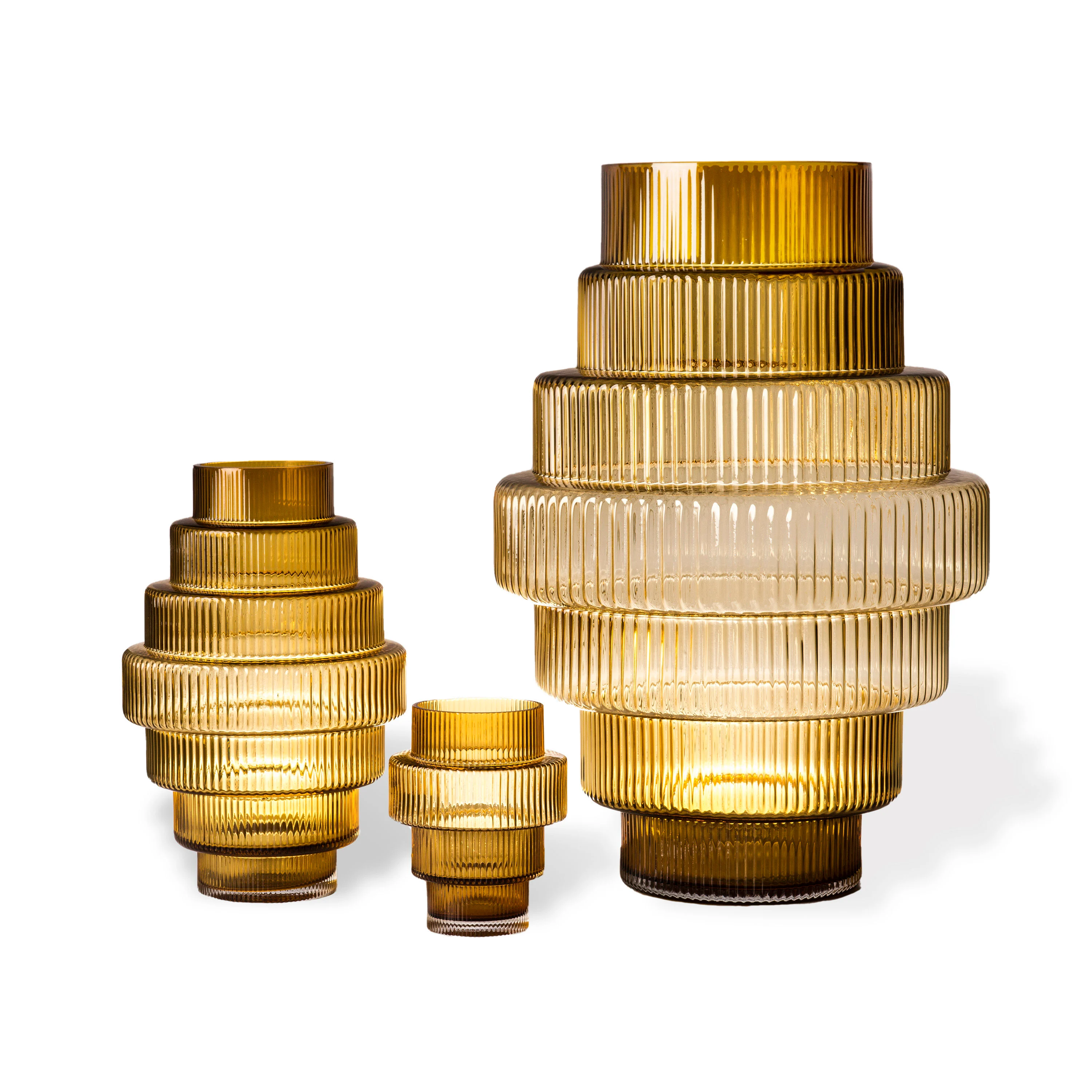 STEPS MEDIUM - Vase verre | Jaune