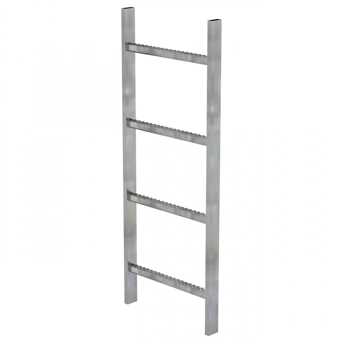 MUNK schachtladder, gegalvaniseerd staal, 400 mm breed, 4 sporten, 1,12 m lang