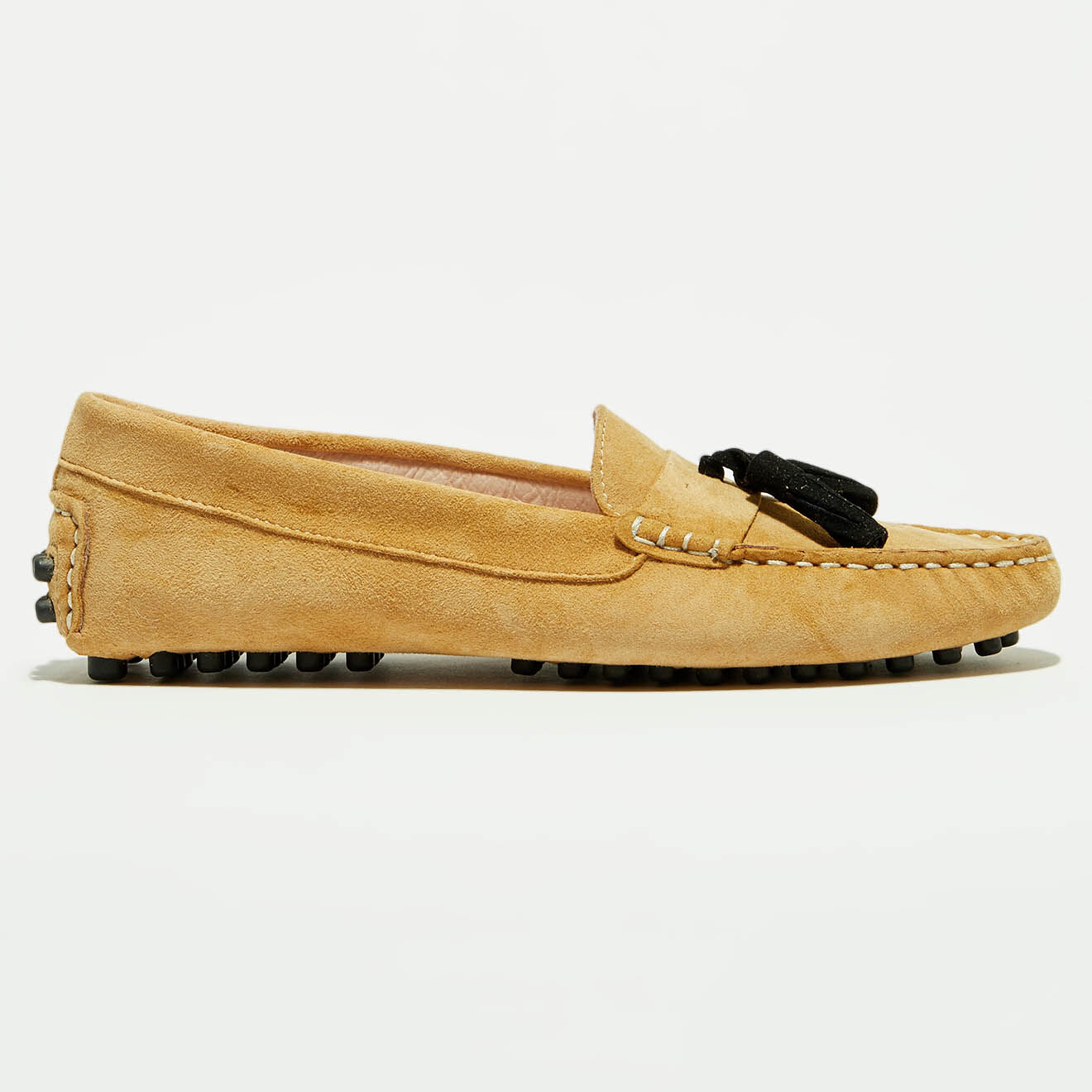 Flavio Création Mocassins en Velours de Cuir Malena beiges