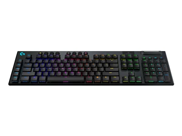 Logitech G915 LIGHTSPEED Wireless RGB Mechanical Gaming Keyboard - GL Tactile - Tastatur - bagbelyst - trådløs - Bluetooth, 2.4 GHz - Nordisk - tastkontakt: GL Tactile - sort