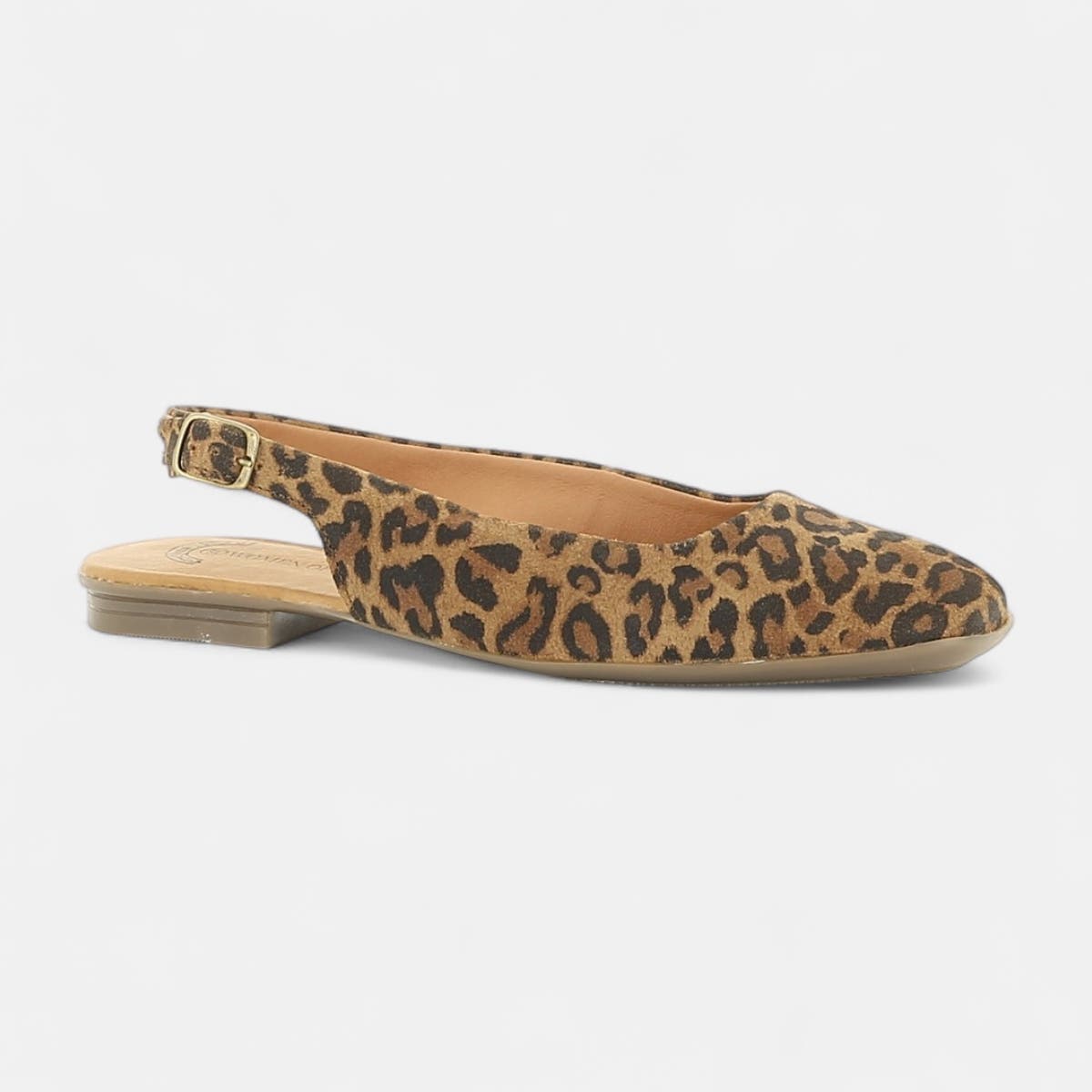 Escarpins avec bride arrière Femme en cuir camel