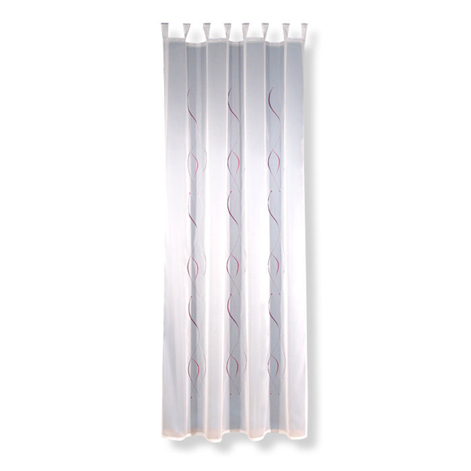 Stick-Schlaufenschal - weiß-fuchsia - 140x245 cm