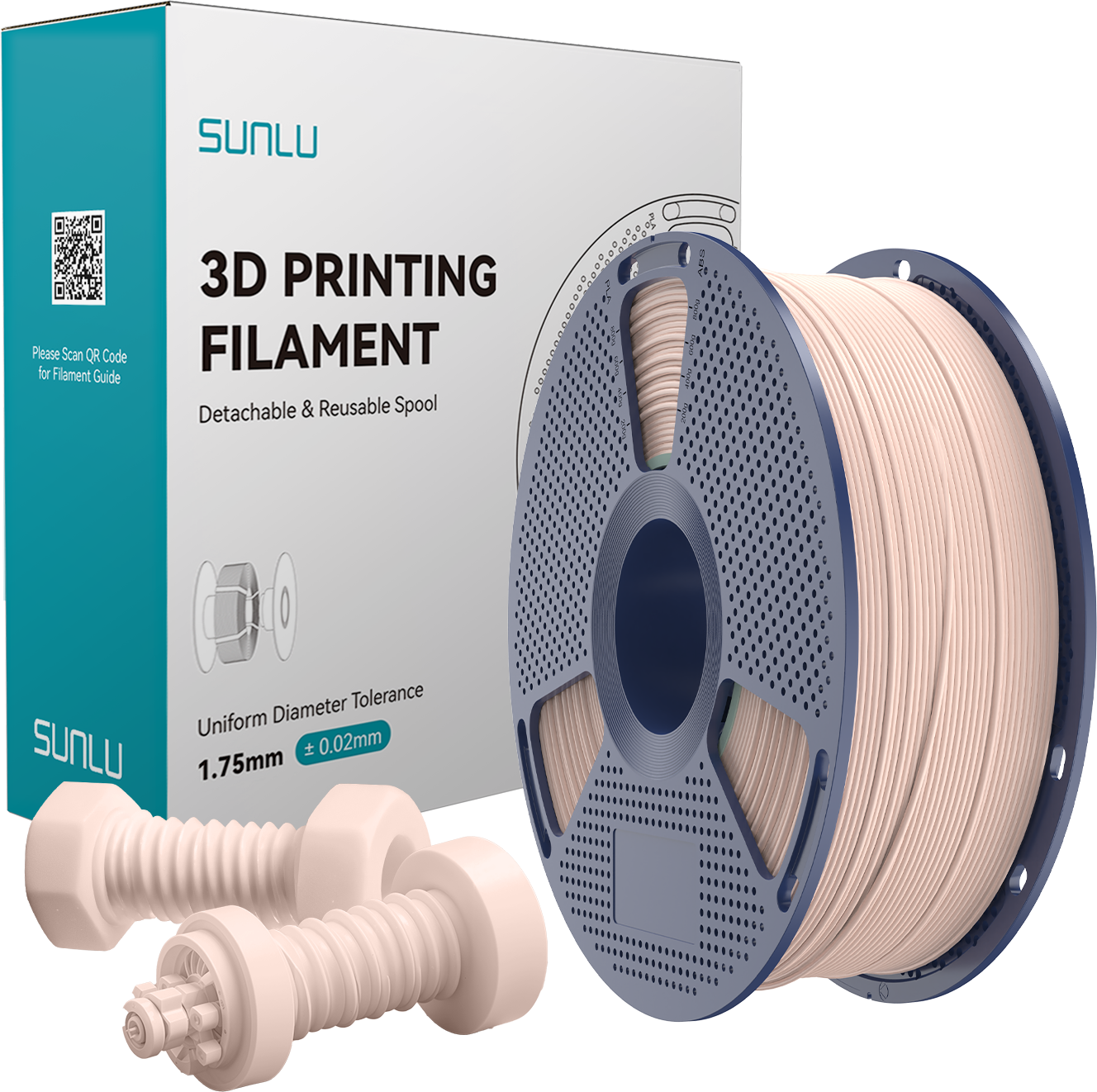 SUNLU  High-Speed ABS Beige, 1,75 mm / 1000 g    ABS Filament für High Speed Druck mit bis zu 350 mm/s in Beige