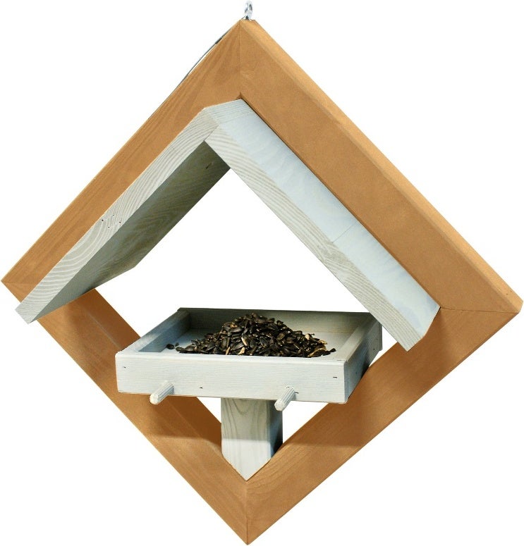 Intratuin vogelvoederhuis Kubus grijs 39 x 19 x 39 cm