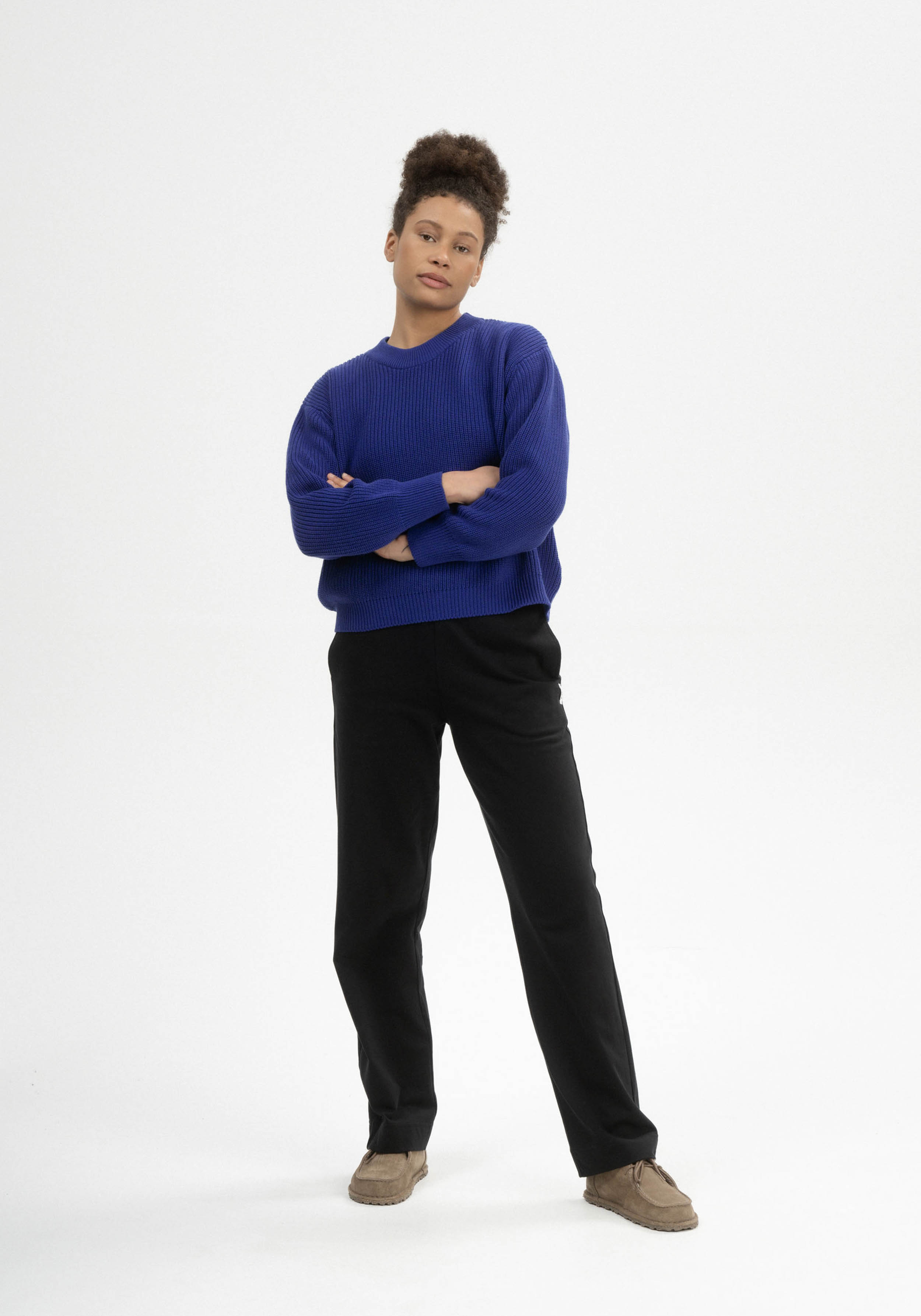 Mela Strickpullover Rib Knit Adah Bold Blue