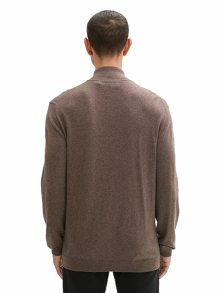 TOM TAILOR Troyer Pullover braun