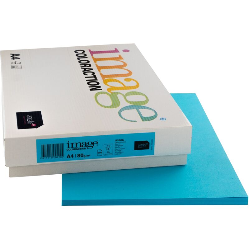Image Coloraction Papier farbig, A4, 80 g/m², lisbon königsblau