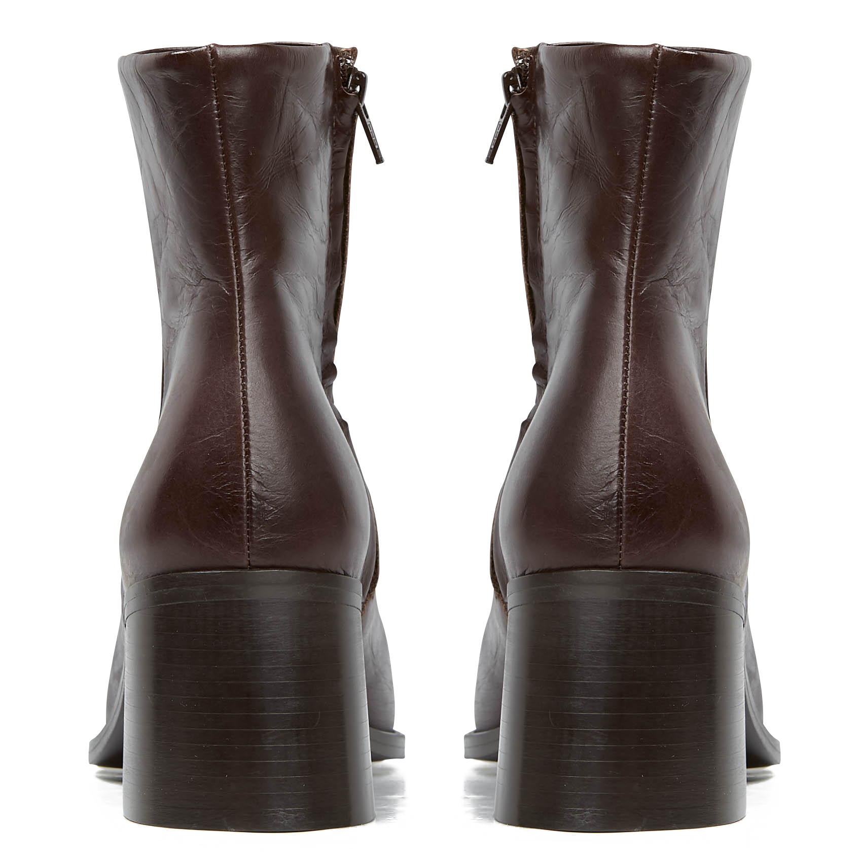 DELO - Bottines à bout pointu en cuir vieilli | Marron