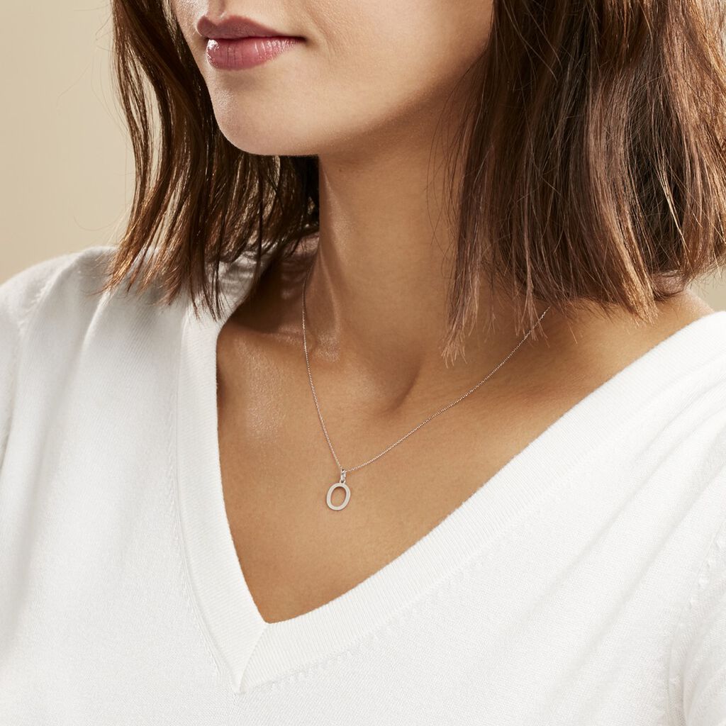 Pendentif Ionia Lettre Or Blanc