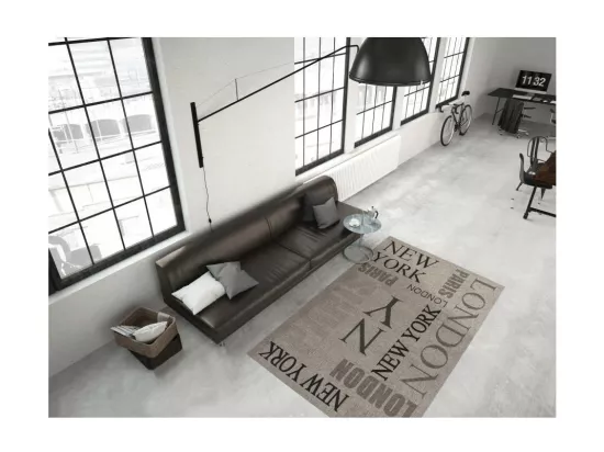 Tapis 230x160cm, design F115A coloris argent - Confort et élégance pour votre intérieur