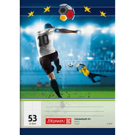 BRUNNEN Vokabelheft Fußball Deutschland A5 liniert, mit Teilungslinie, Lin. 53