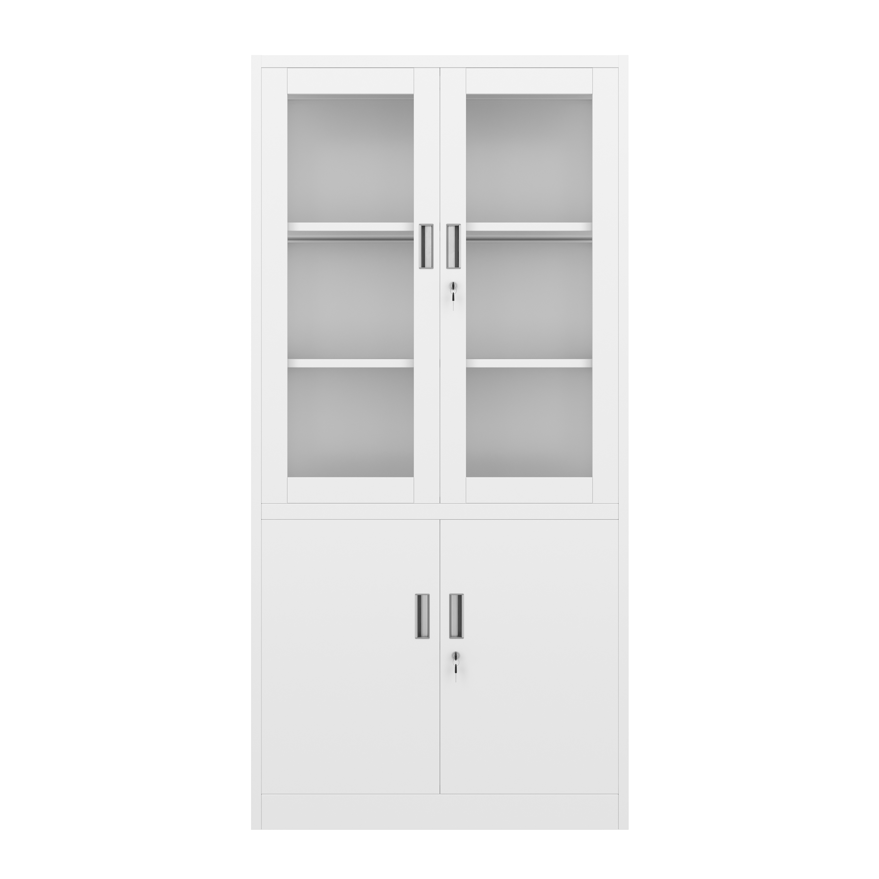 Aktenschrank mit Glastüren 90 x 185 cm weiss