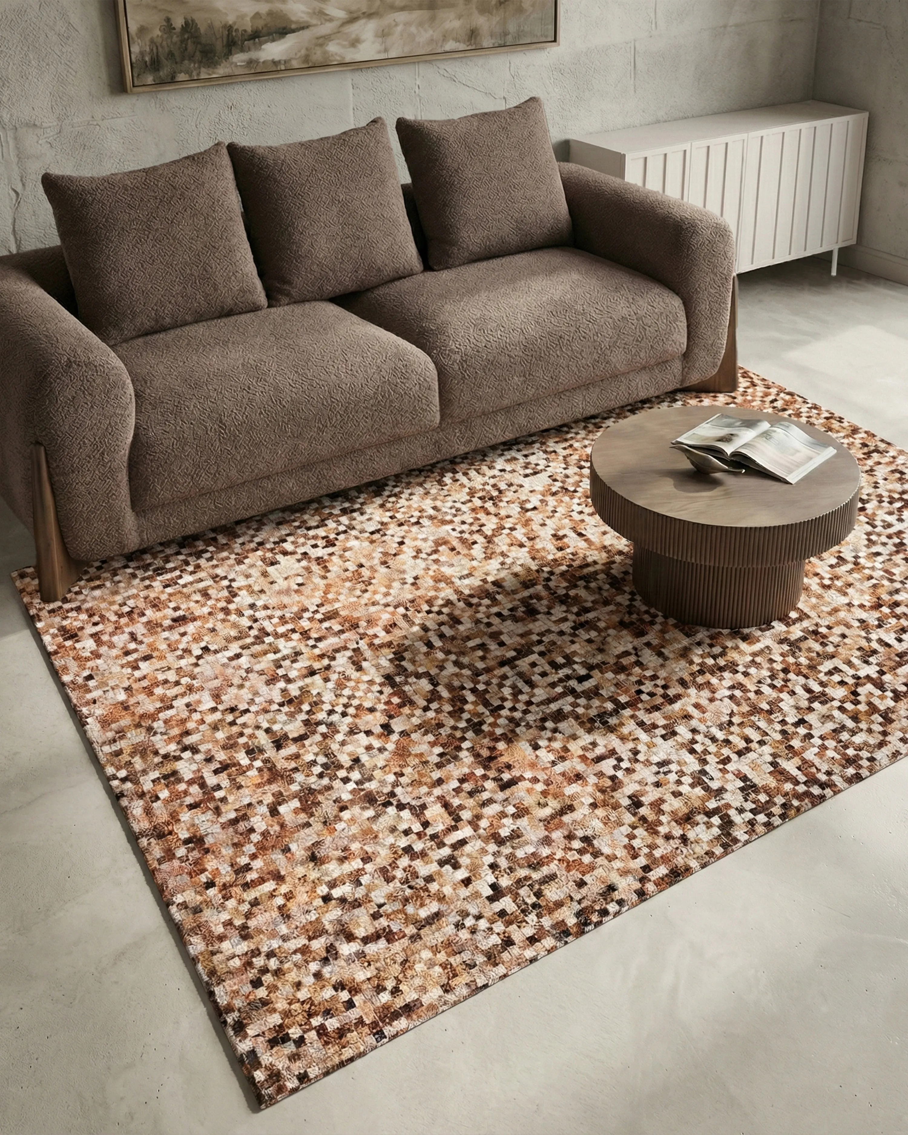 Vloerkleed TORUL Bruin 140 x 200 cm Leer