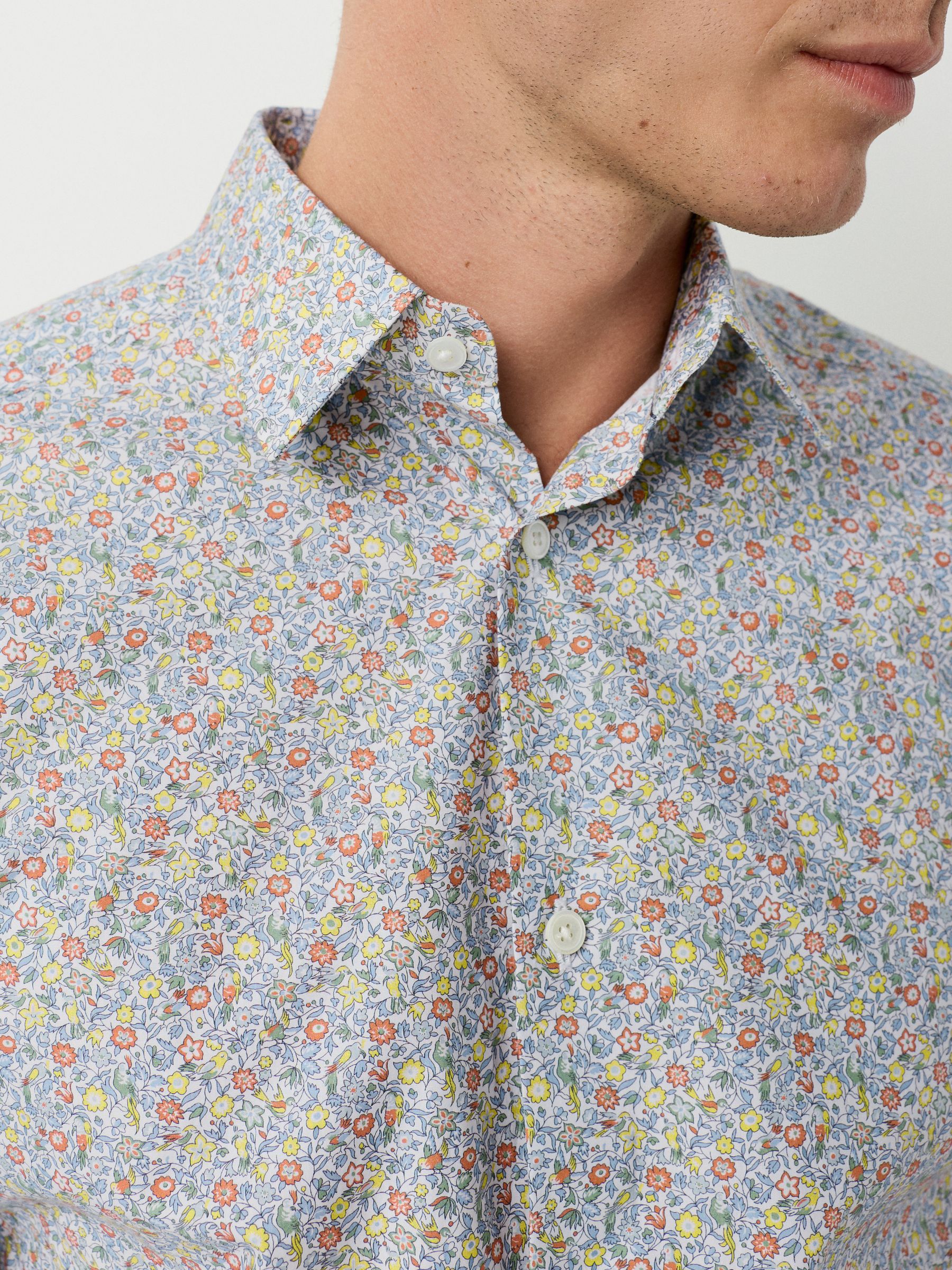 Multi Coloured Ditsy - Long Sleeve 100% Cotton Shirt