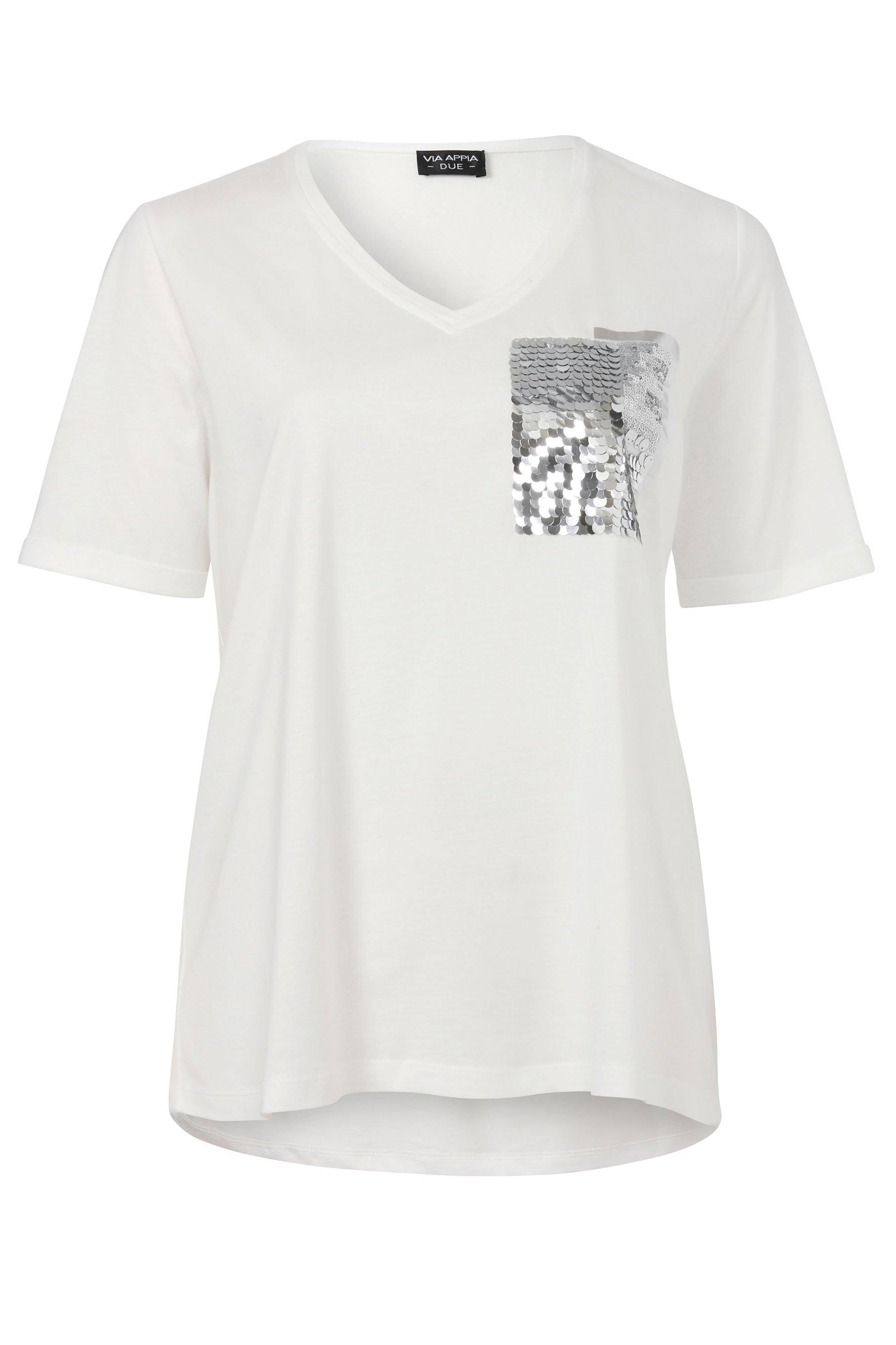 Shirt mit Brusttasche aus Pailletten