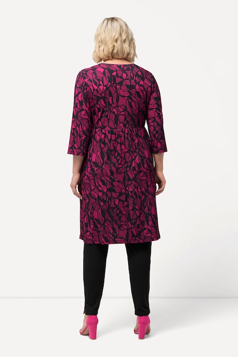 Longshirt, A-Linie, Tunika-Ausschnitt, 3/4-Arm