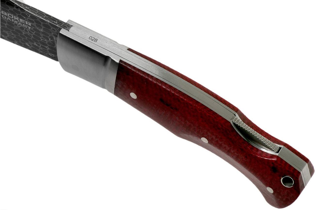 Böker Boxer 111025DAM Damascus, Micarta herenmes, Raphael Durand design