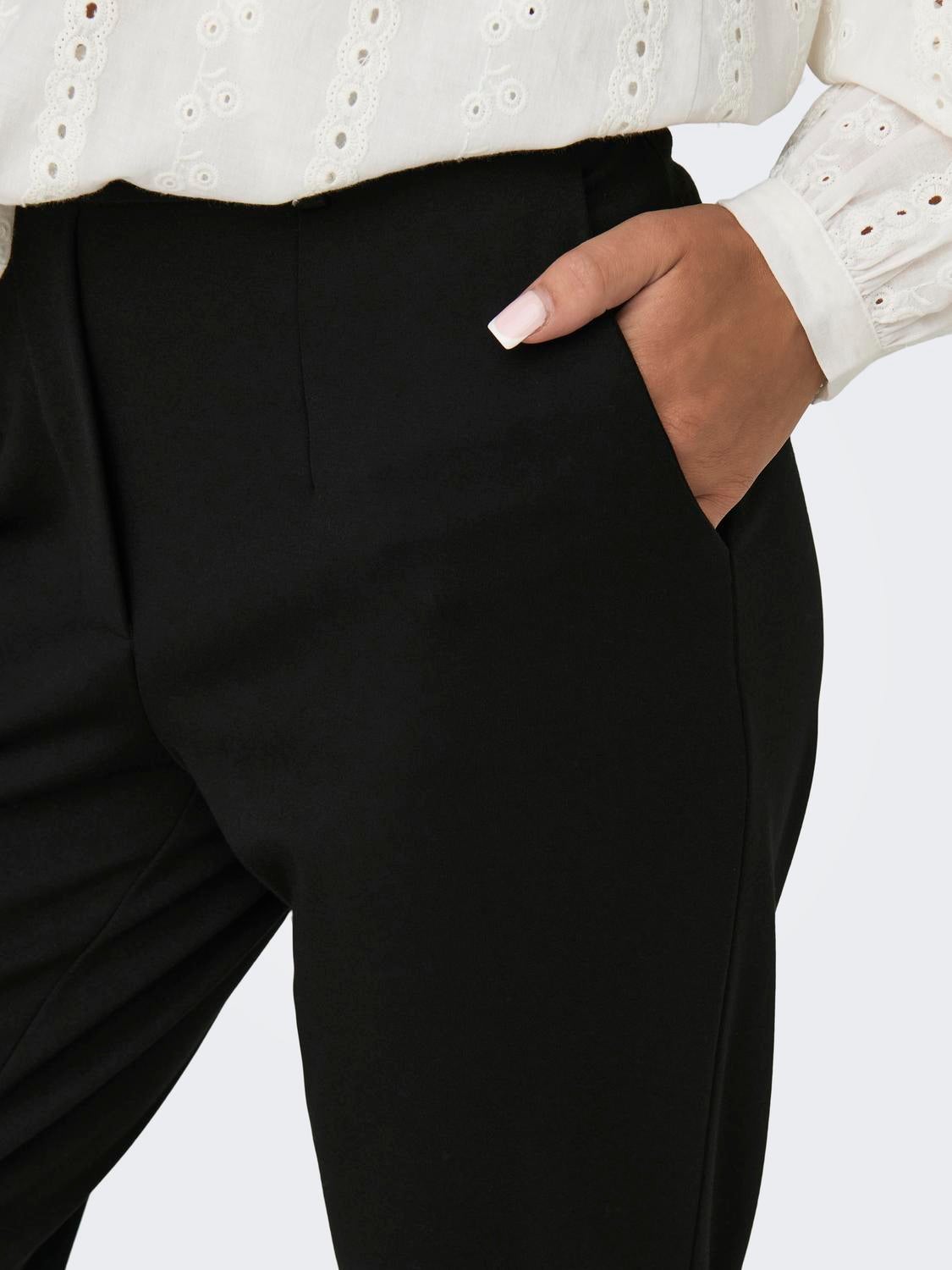 JDYNEW Mittlere Taille Normal geschnitten Chino Hose Black