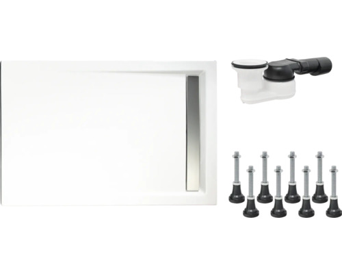 Complete douchebakset SCHULTE Extra-vlak 120 x 90 x 2,5 cm alpinewit glad D202912 04 04