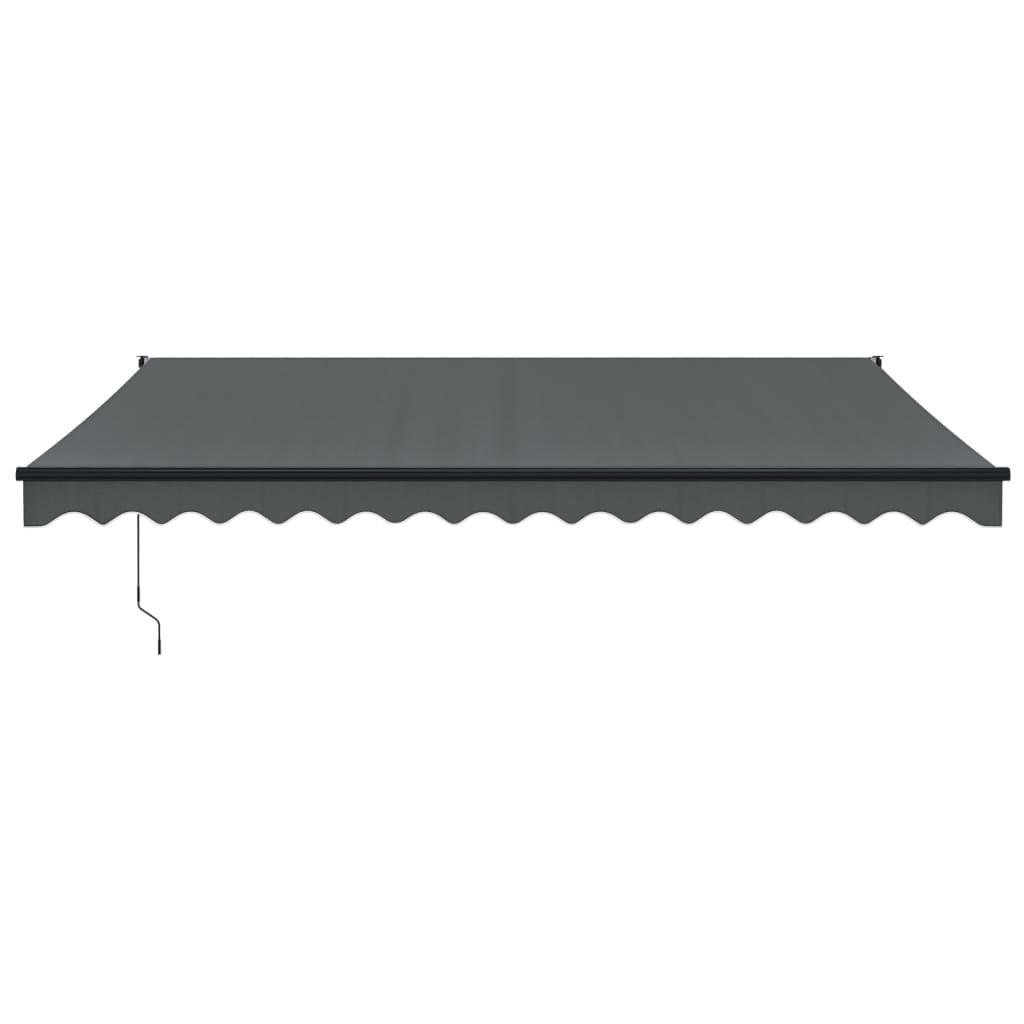 Auvent rétractable anthracite 4,5x3 m tissu et aluminium