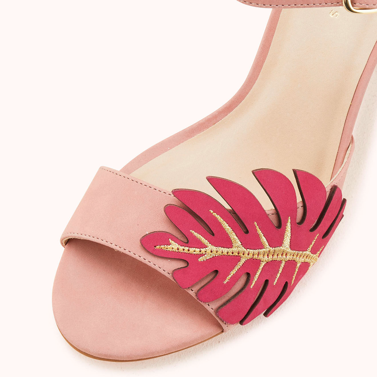 Cosmoparis Sandales en Velours de Cuir Zoran vieux rose - Talon 8 cm